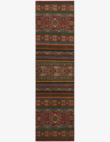 2' 8 x 9' 9 Hand Knotted Kazak Runner Rug