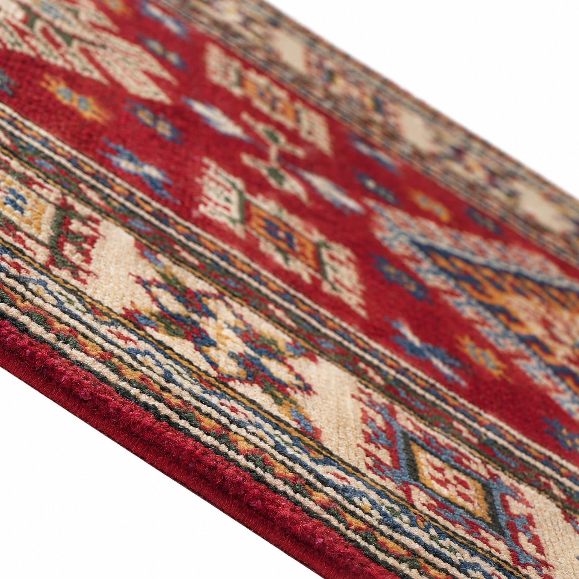 75cm x 205cm Handgeknüpft Kazak Läufer Teppich