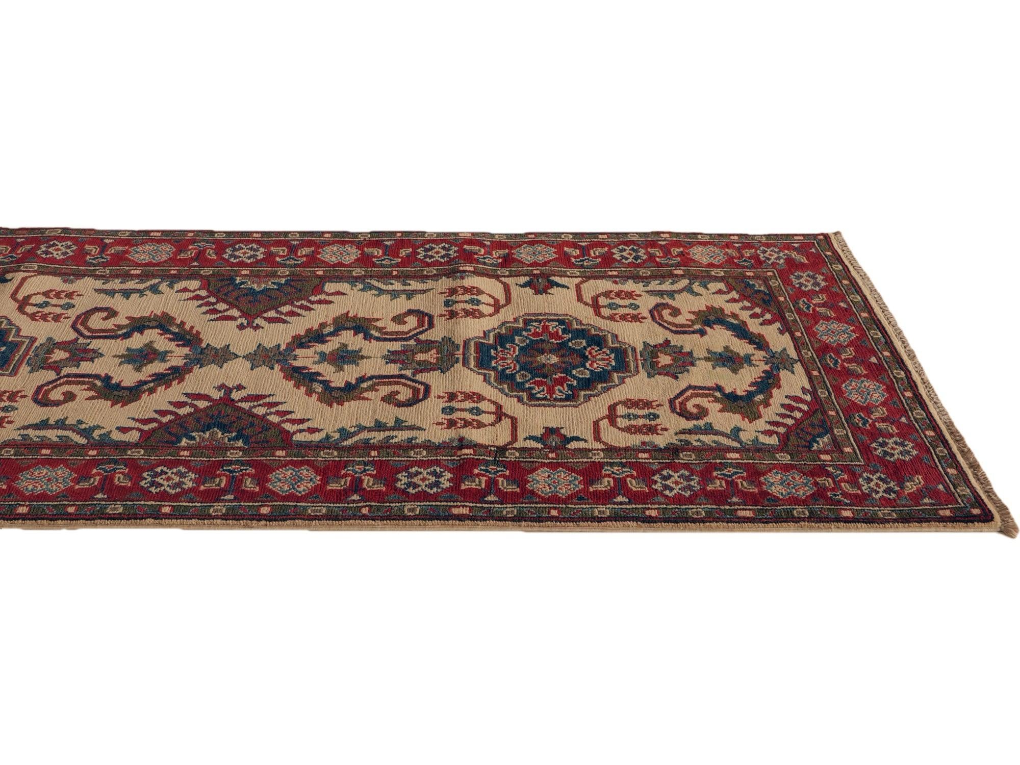 90cm x 290cm anudado a mano Kazak Alfombra Pasillera