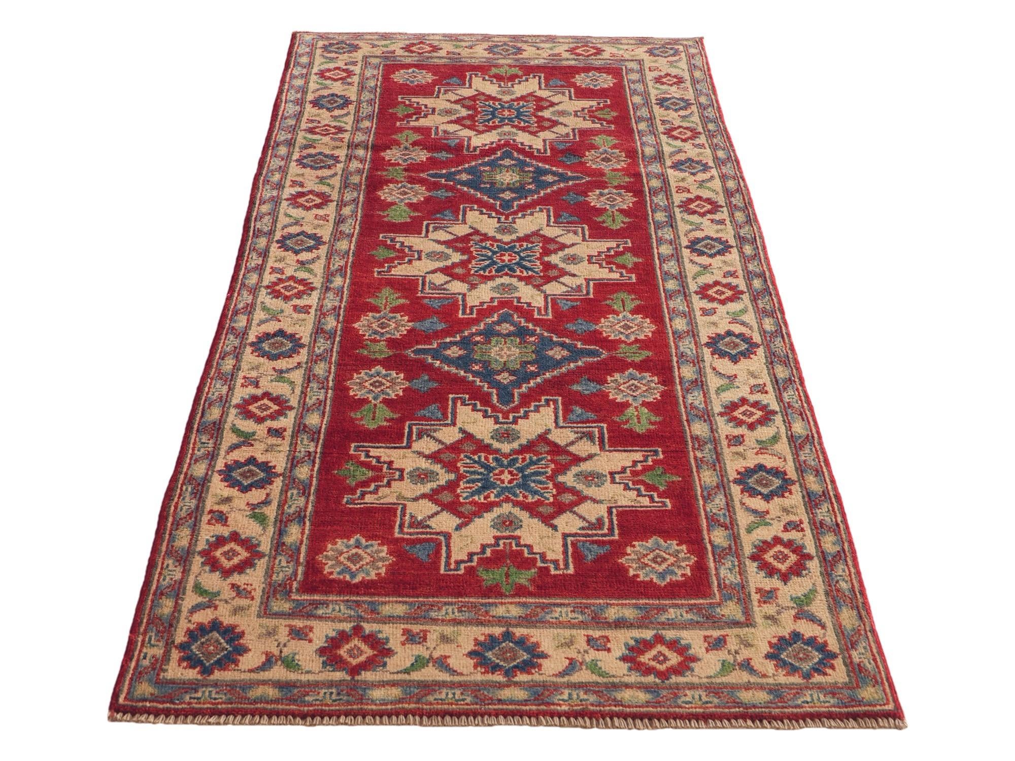 2' 10 x 6' 5 Hand Knotted Kazak Runner Rug