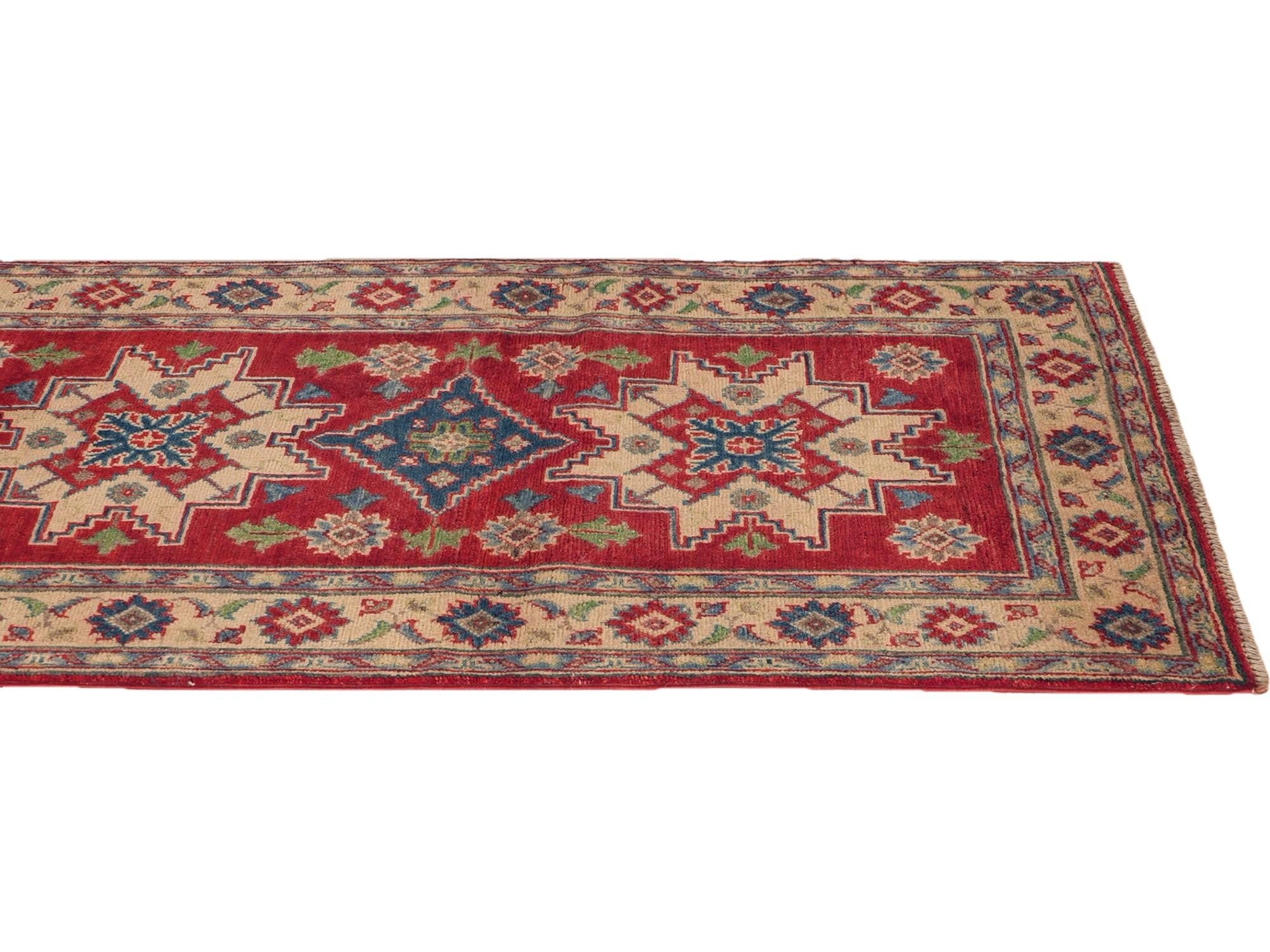 2' 10 x 6' 5 Hand Knotted Kazak Runner Rug