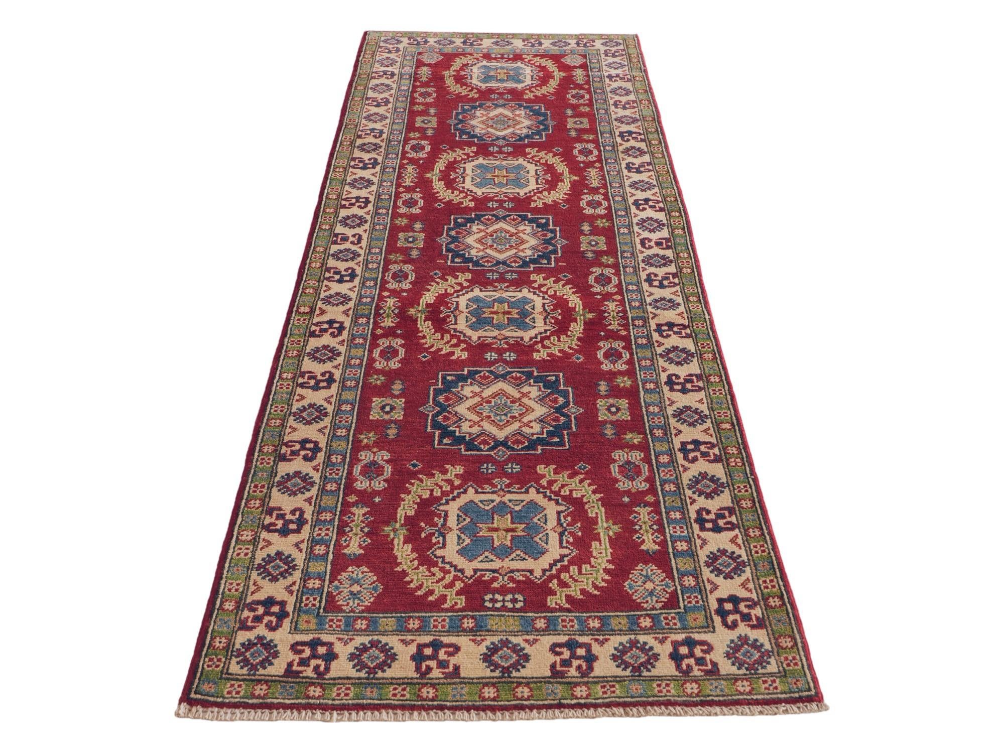 2' 8 x 8' 4 Hand Knotted Kazak Runner Rug