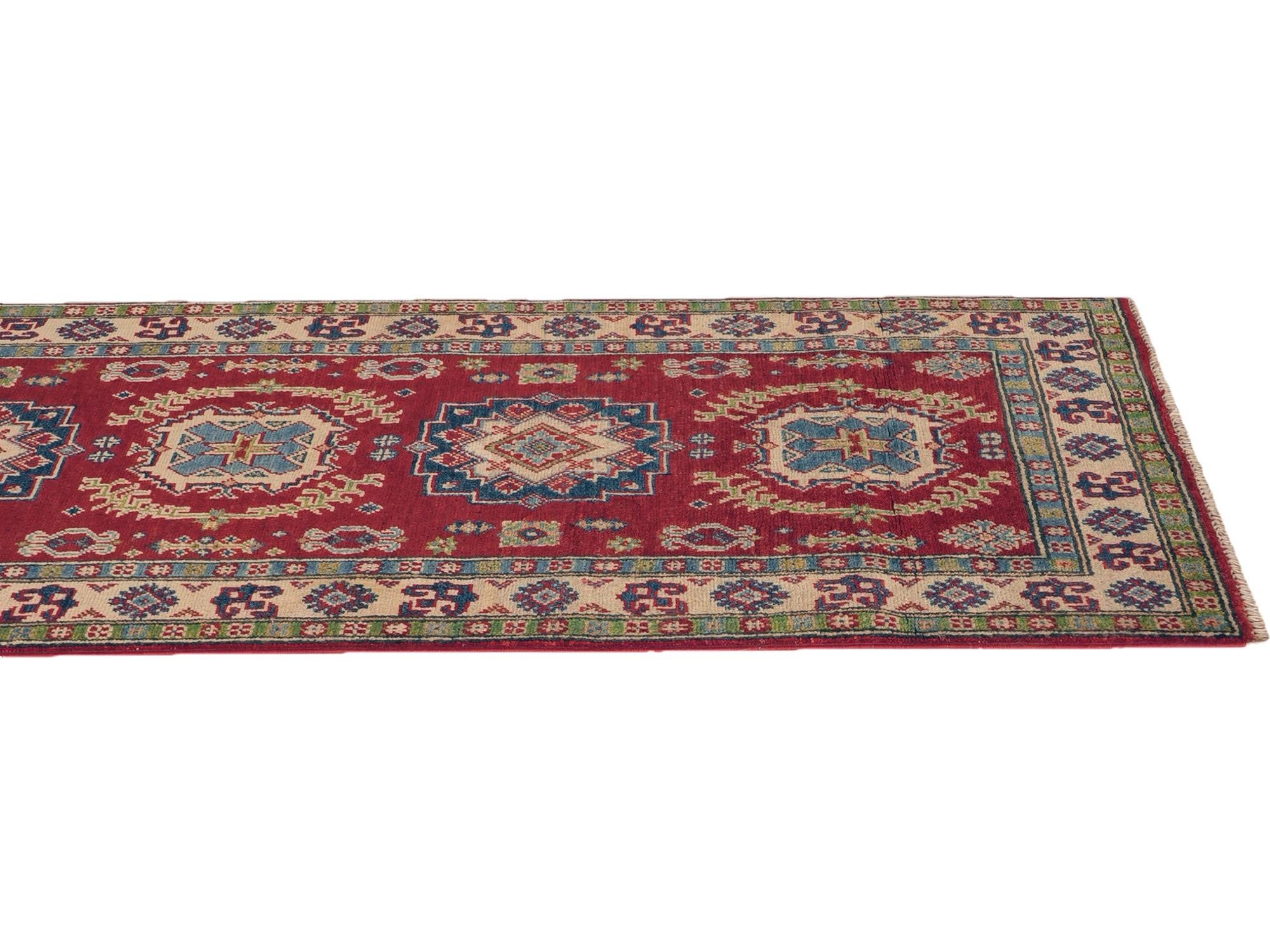 2' 8 x 8' 4 Hand Knotted Kazak Runner Rug