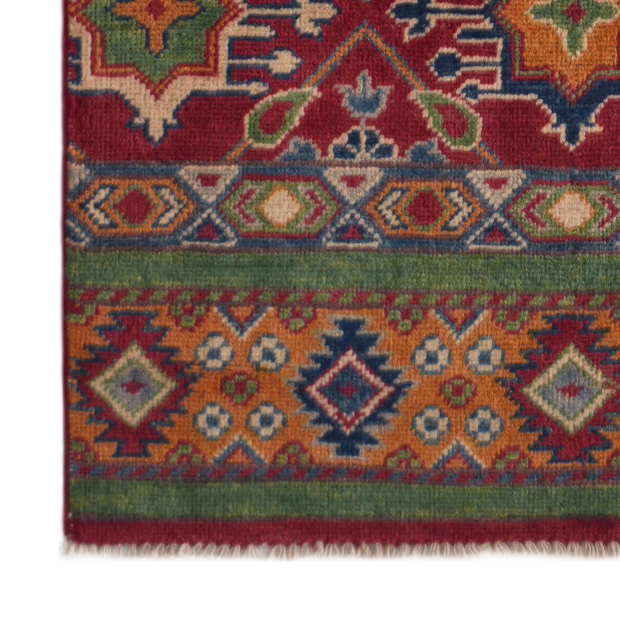 2' 7 x 9' 7 Hand Knotted Kazak Runner Rug