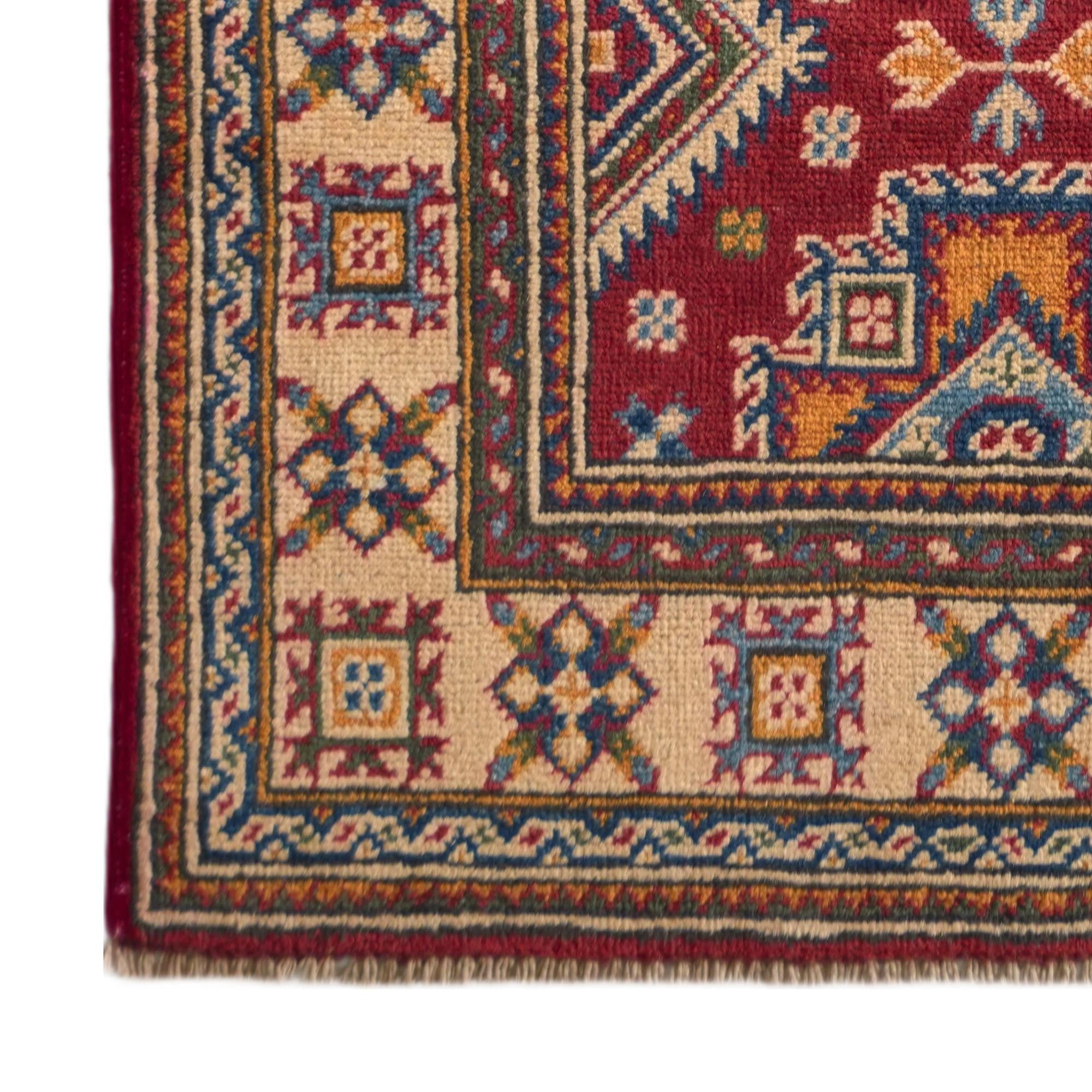 75cm x 210cm anudado a mano Kazak Alfombra Pasillera