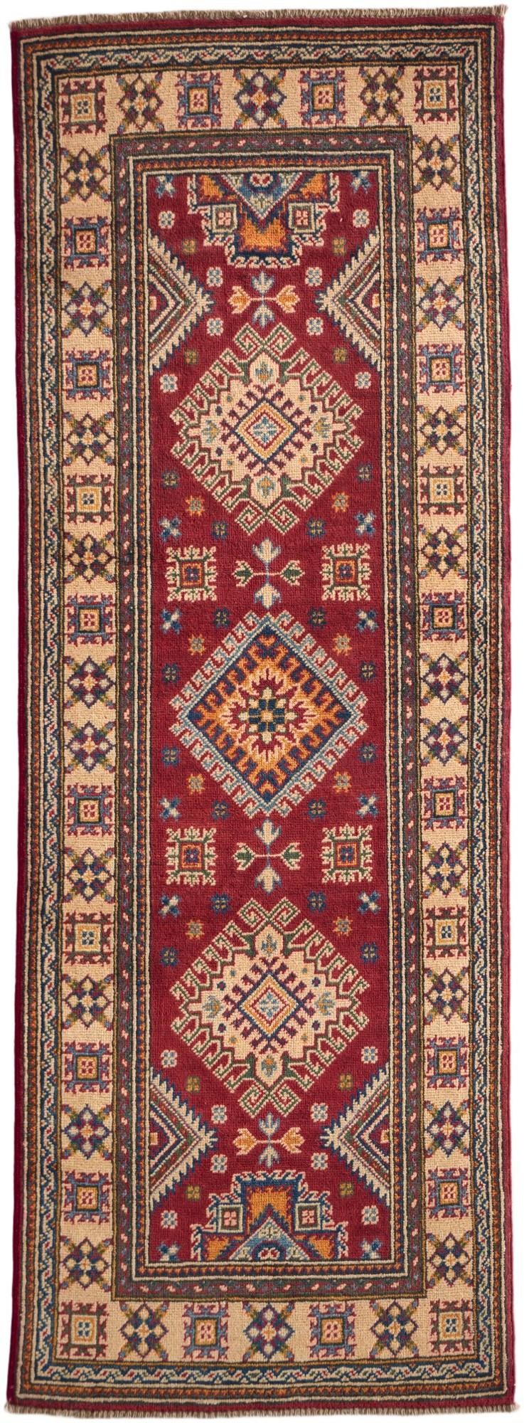 75cm x 210cm anudado a mano Kazak Alfombra Pasillera