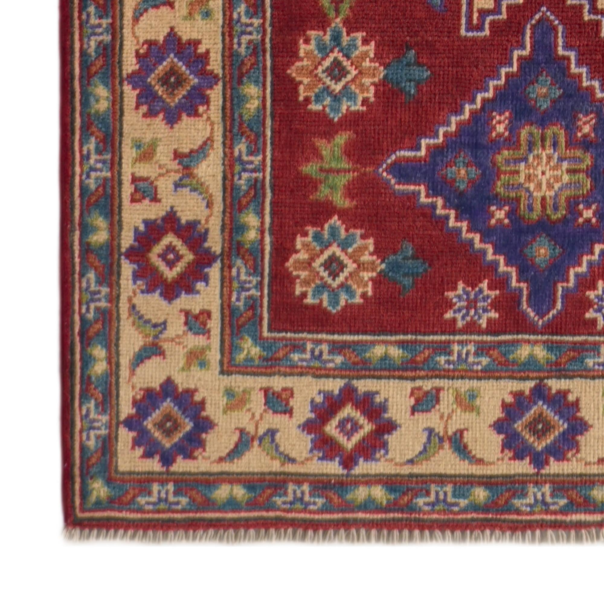 80cm x 300cm Hand Knotted Kazak Runner Rug