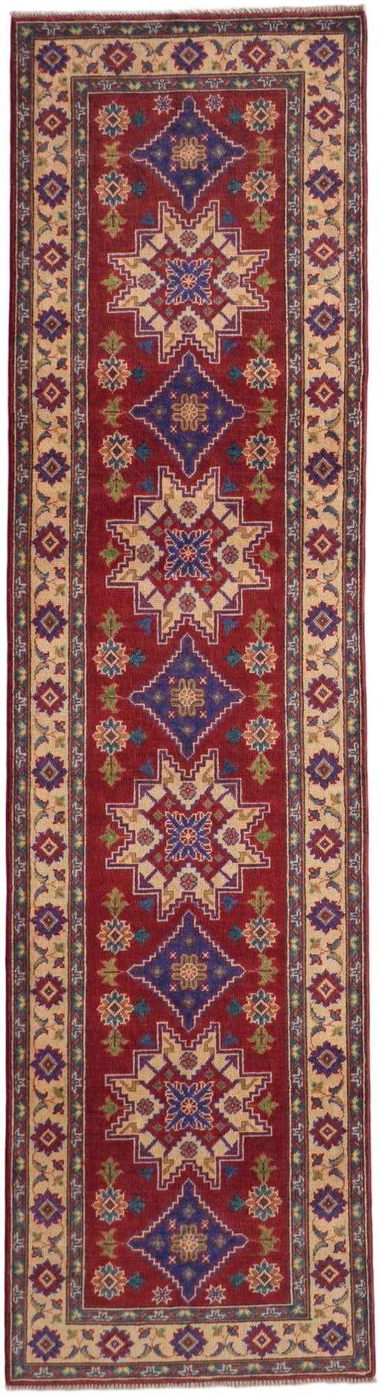 80cm x 300cm Hand Knotted Kazak Runner Rug