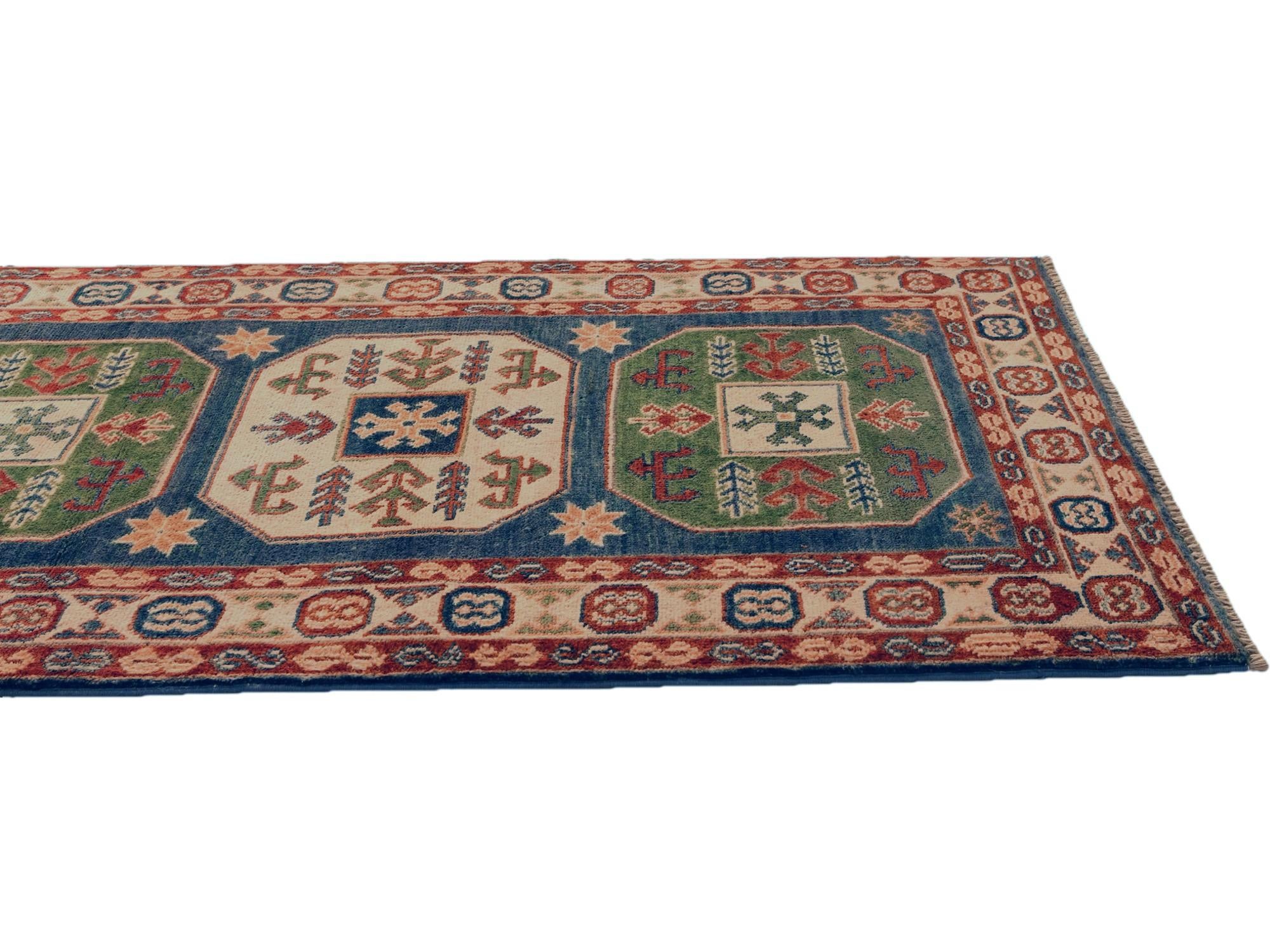 2' 7 x 9' 7 Hand Knotted Kazak Runner Rug