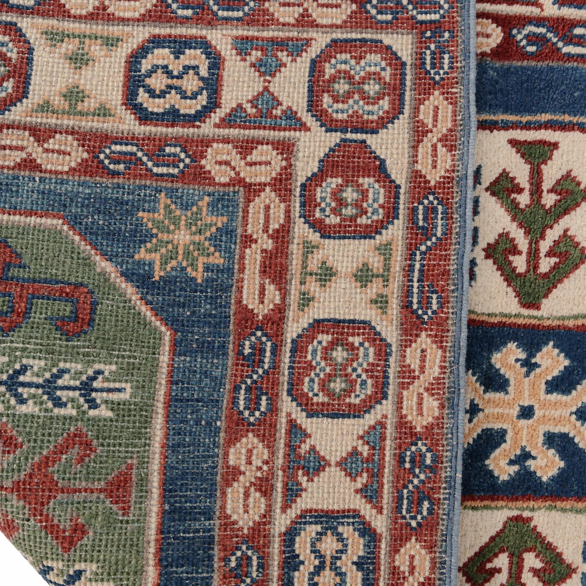80cm x 295cm Hand Knotted Kazak Runner Rug