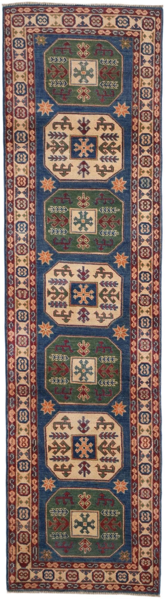 2' 7 x 9' 7 Hand Knotted Kazak Runner Rug
