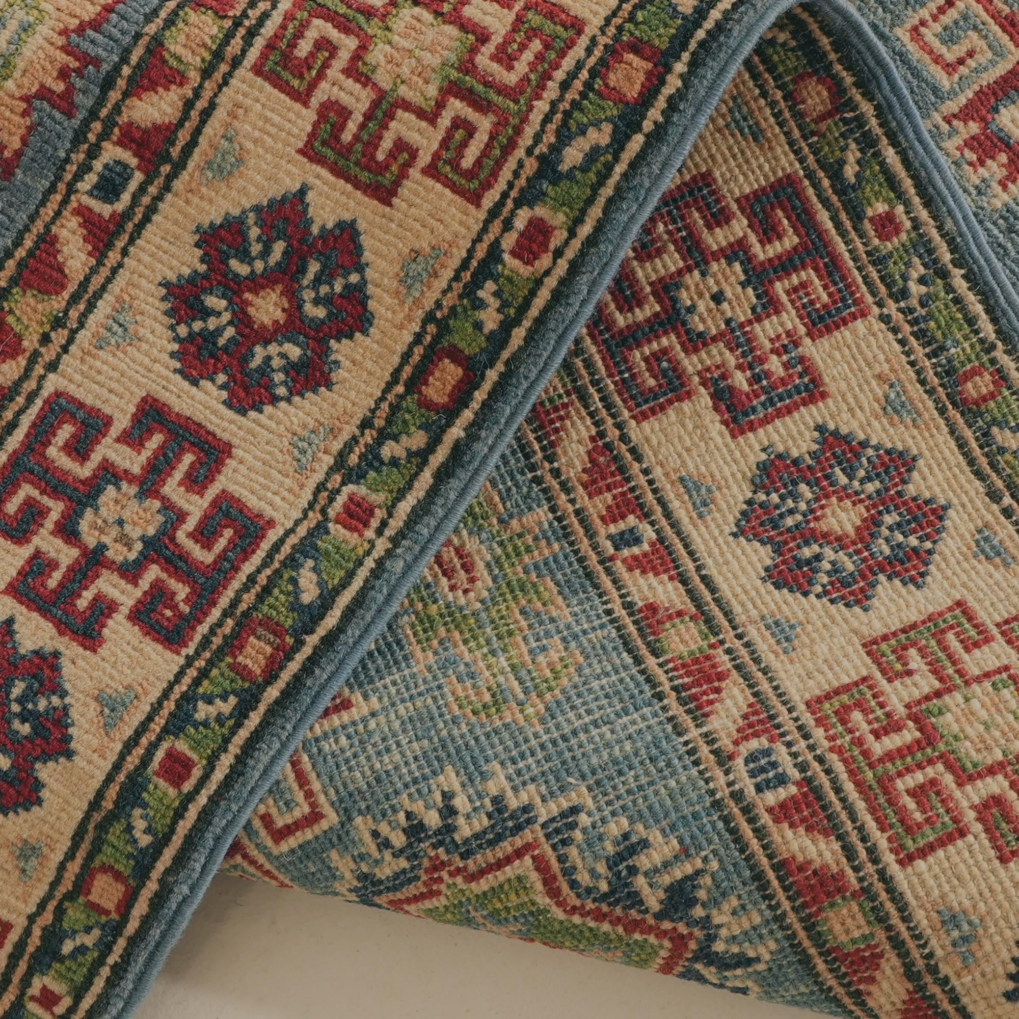Detail image 8 of 10: 2' 7 x 11' 1 Hand Knotted Kazak Runner Rug