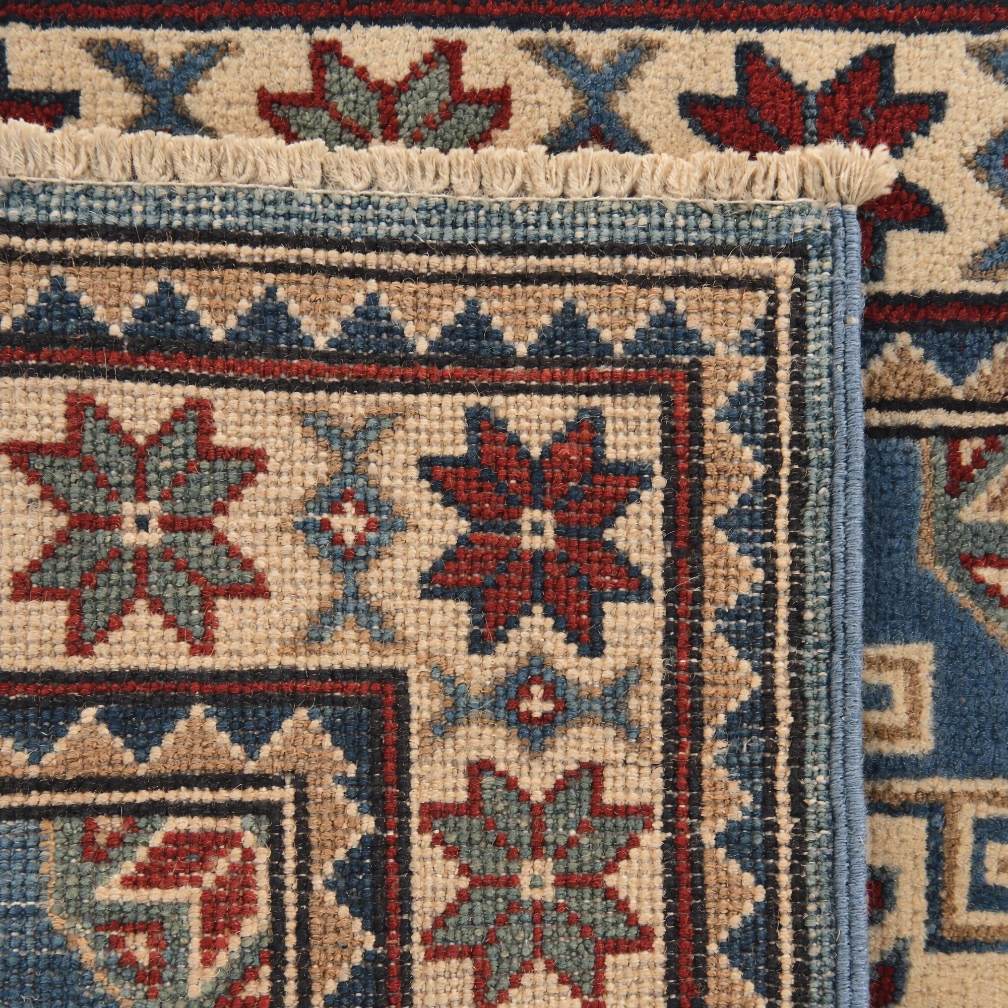 60cm x 190cm Hand Knotted Kazak Runner Rug