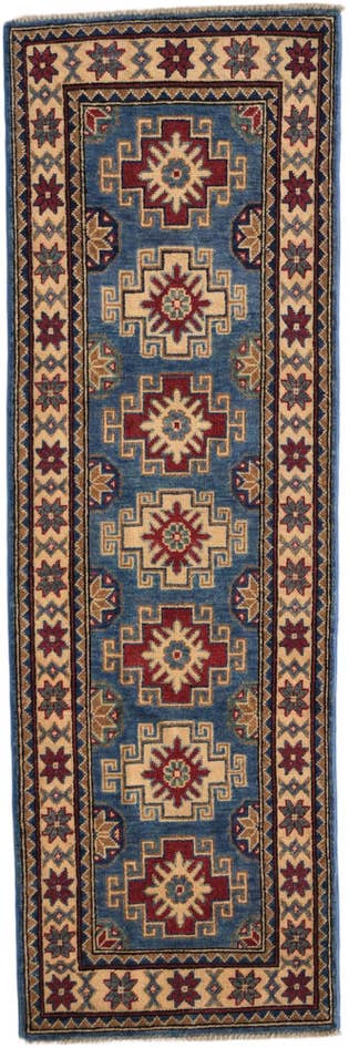 Detailansicht von 60cm x 190cm Handgeknüpft Kazak Läufer Teppich