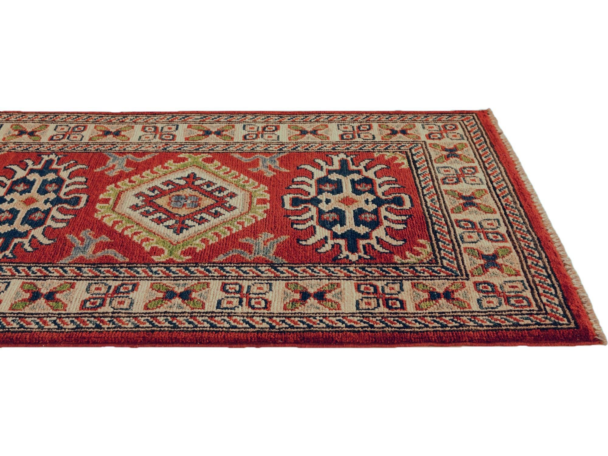 60cm x 185cm anudado a mano Kazak Alfombra Pasillera