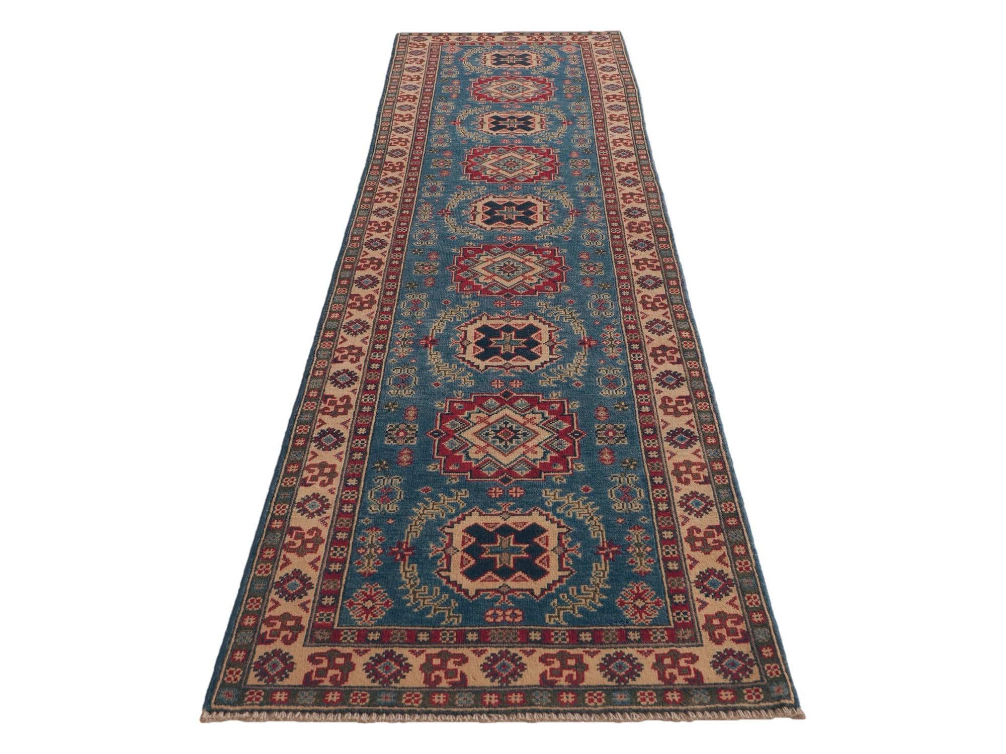 2' 7 x 10' 4 Hand Knotted Kazak Runner Rug
