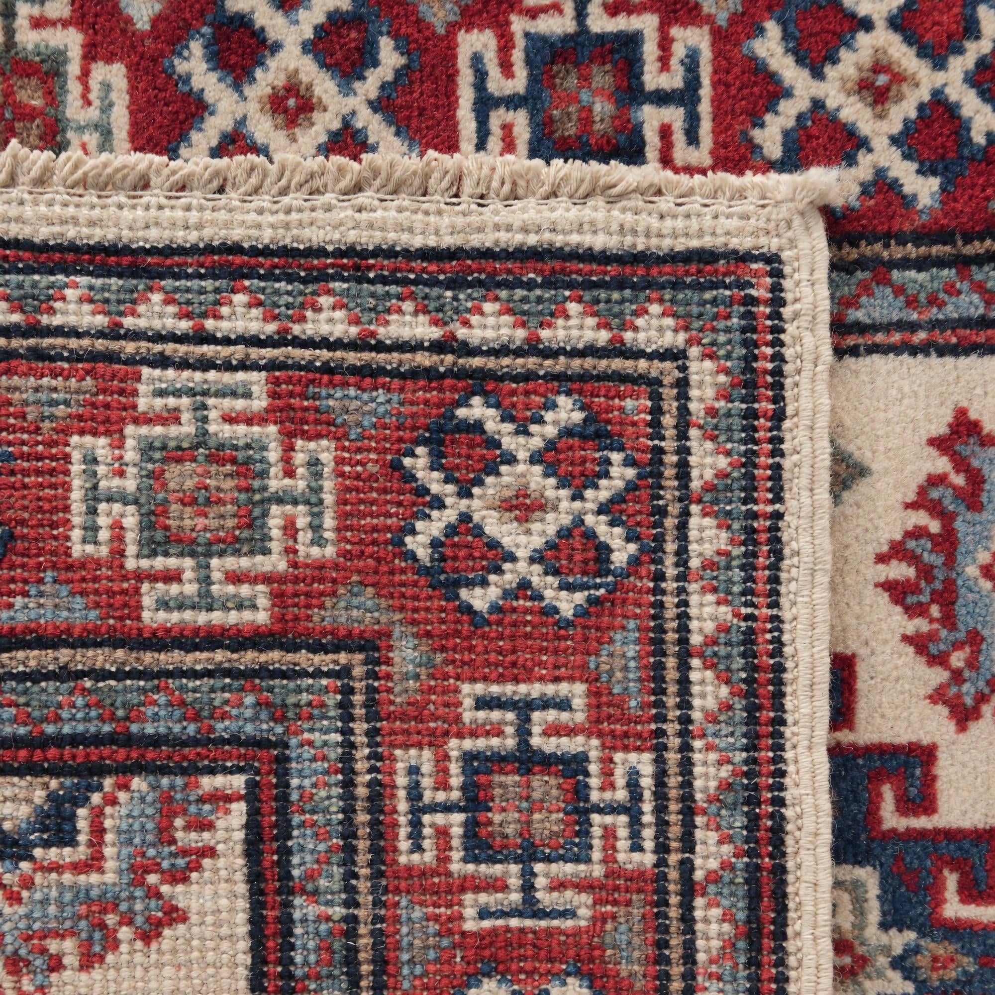 65cm x 180cm anudado a mano Kazak Alfombra Pasillera
