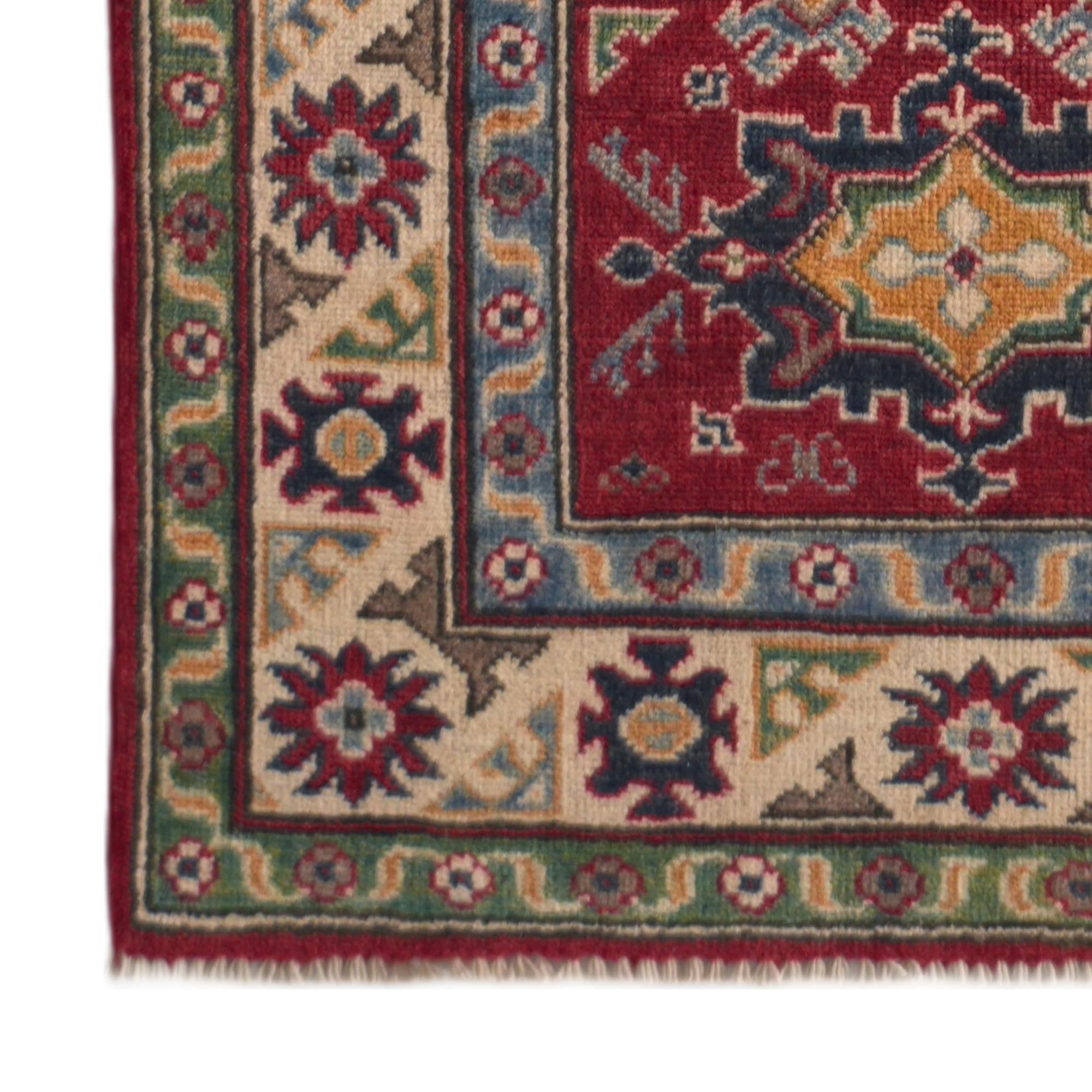 80cm x 295cm Hand Knotted Kazak Runner Rug