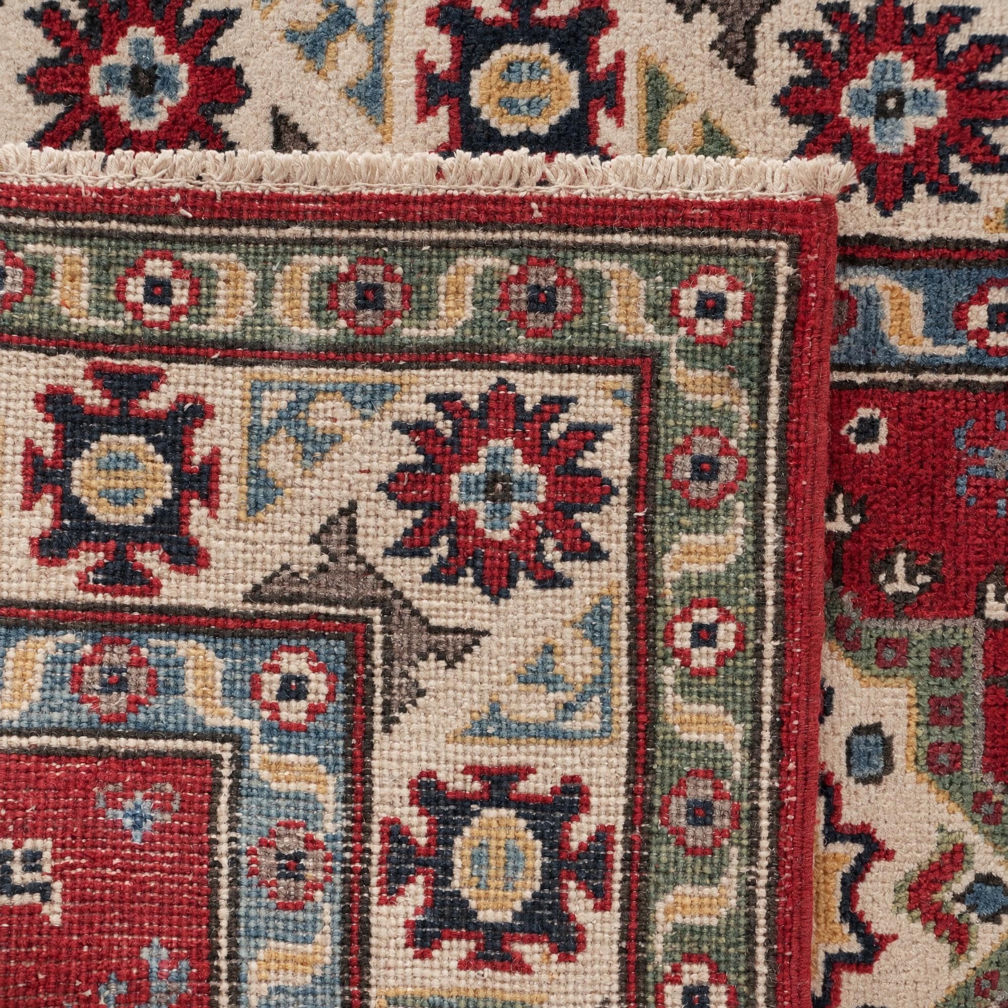 80cm x 295cm Handgeknüpft Kazak Läufer Teppich