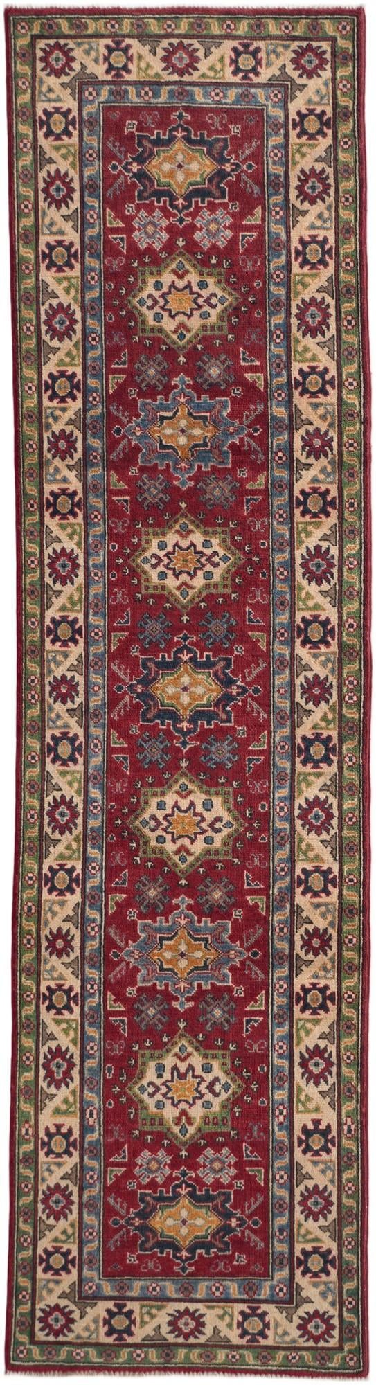 80cm x 295cm Hand Knotted Kazak Runner Rug