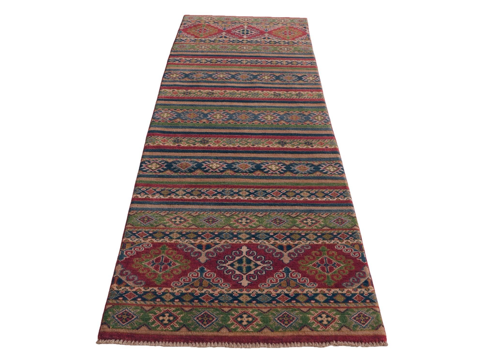 2' 9 x 9' 10 Hand Knotted Kazak Runner Rug