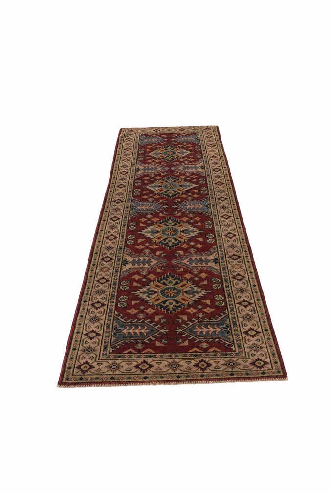 2' 10 x 9' 5 Hand Knotted Kazak Runner Rug
