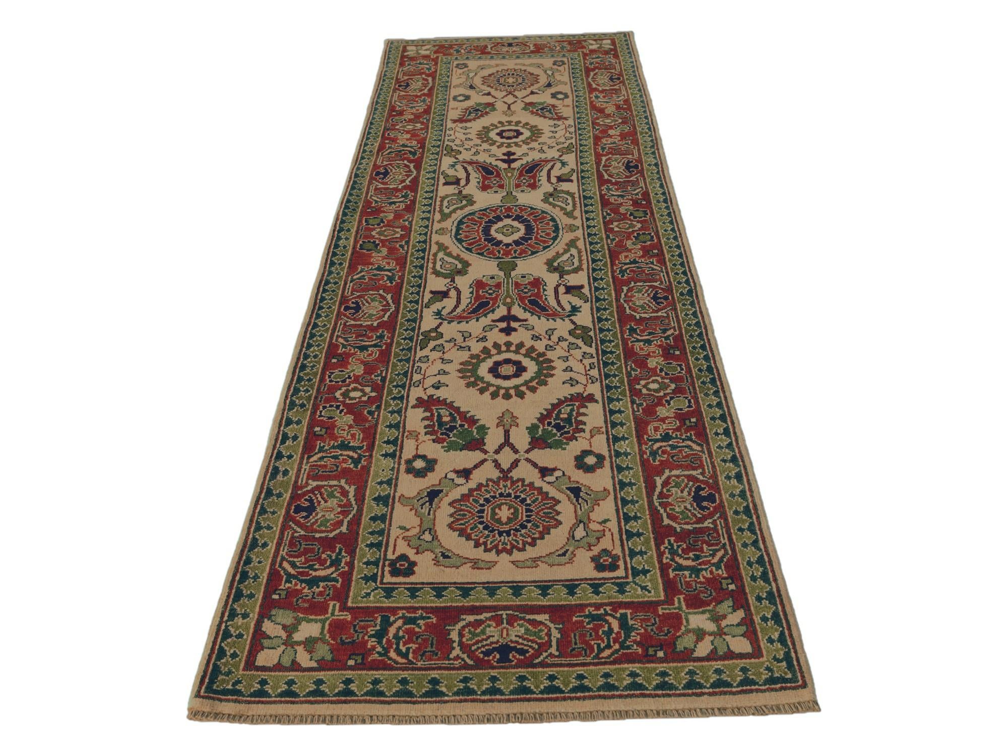 2' 11 x 9' 9 Hand Knotted Kazak Runner Rug
