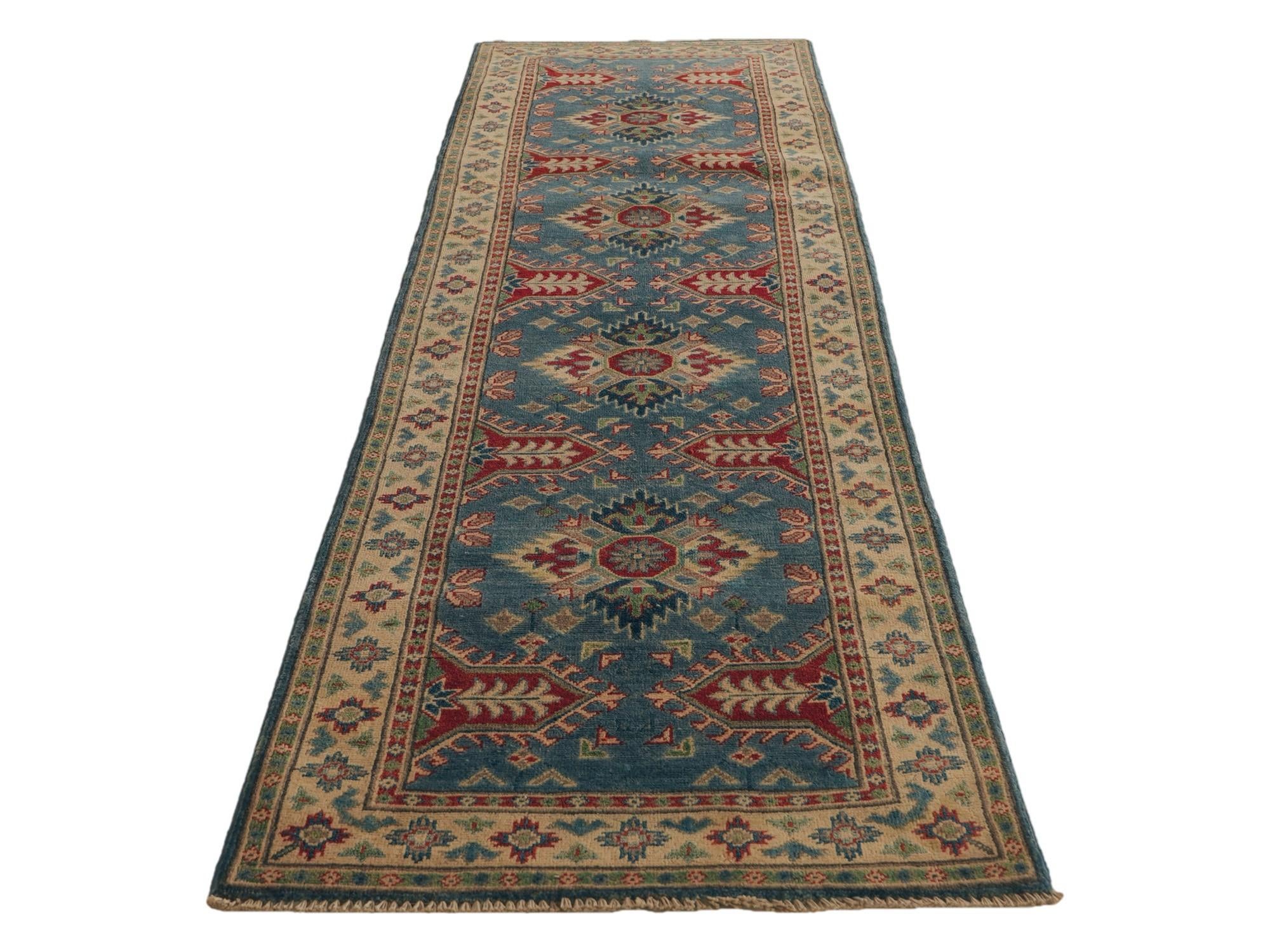 2' 7 x 9' 7 Hand Knotted Kazak Runner Rug
