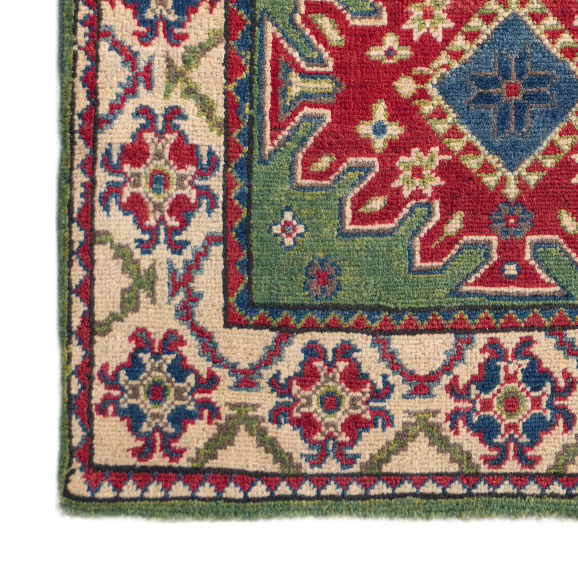 Detail image 7 of 10: 2' 8 x 6' 4 Hand Knotted Kazak Runner Rug