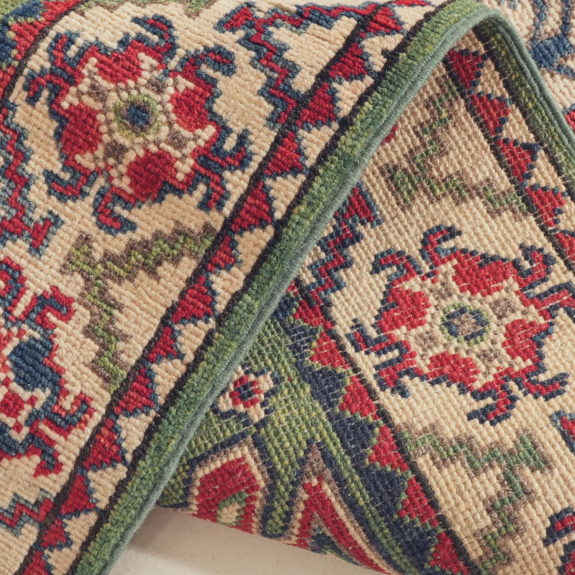 Detail image 8 of 10: 2' 8 x 6' 4 Hand Knotted Kazak Runner Rug