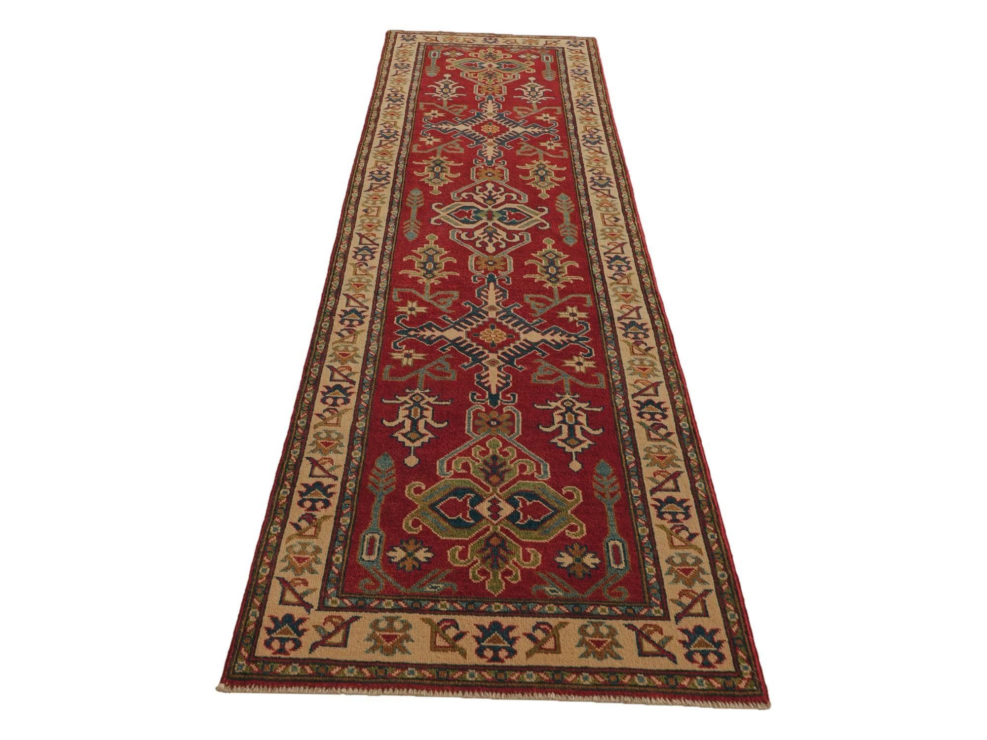 Detail image 5 of 10: 2' 8 x 9' 5 Hand Knotted Kazak Runner Rug