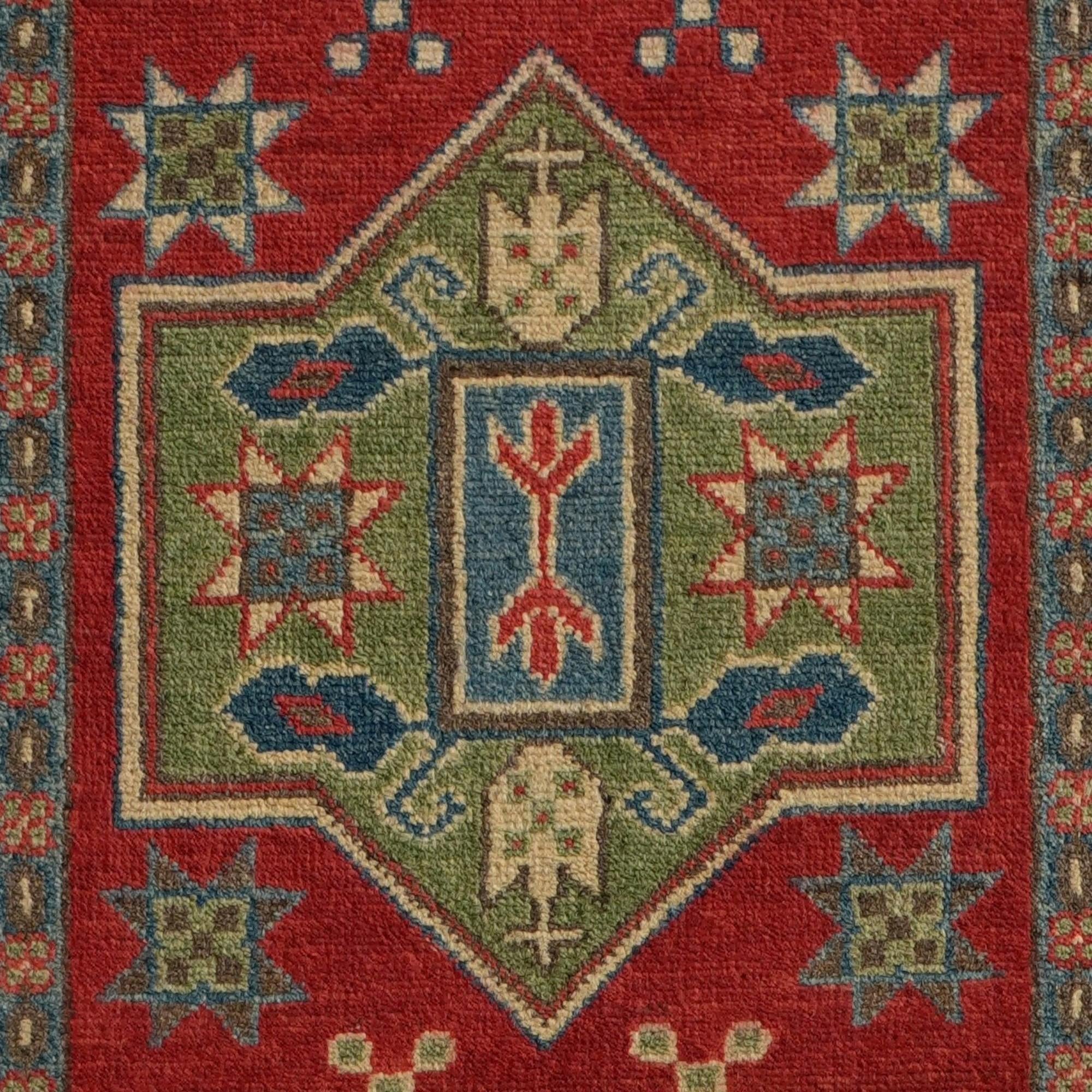 2' 8 x 9' 11 Hand Knotted Kazak Runner Rug