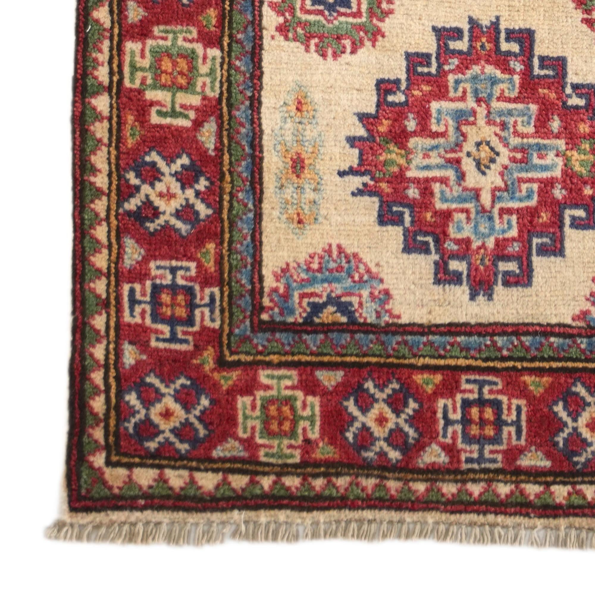 60cm x 185cm anudado a mano Kazak Alfombra Pasillera