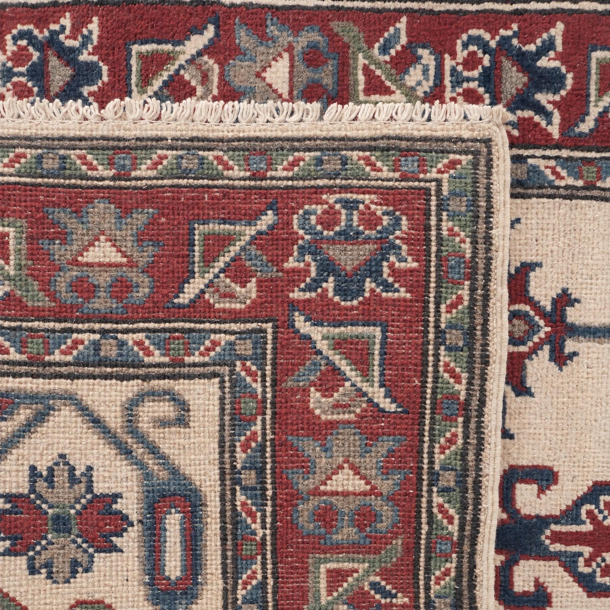 80cm x 295cm Handgeknüpft Kazak Läufer Teppich