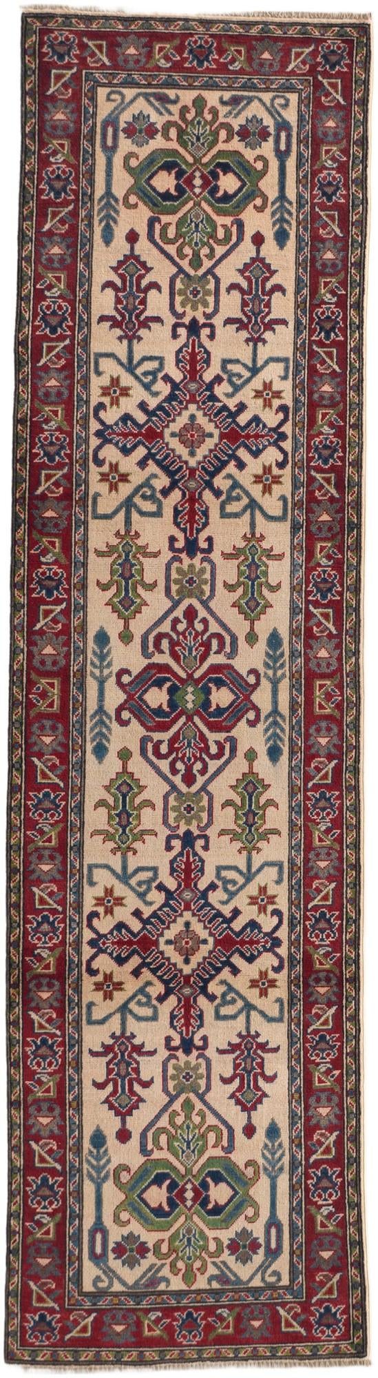 80cm x 295cm Hand Knotted Kazak Runner Rug