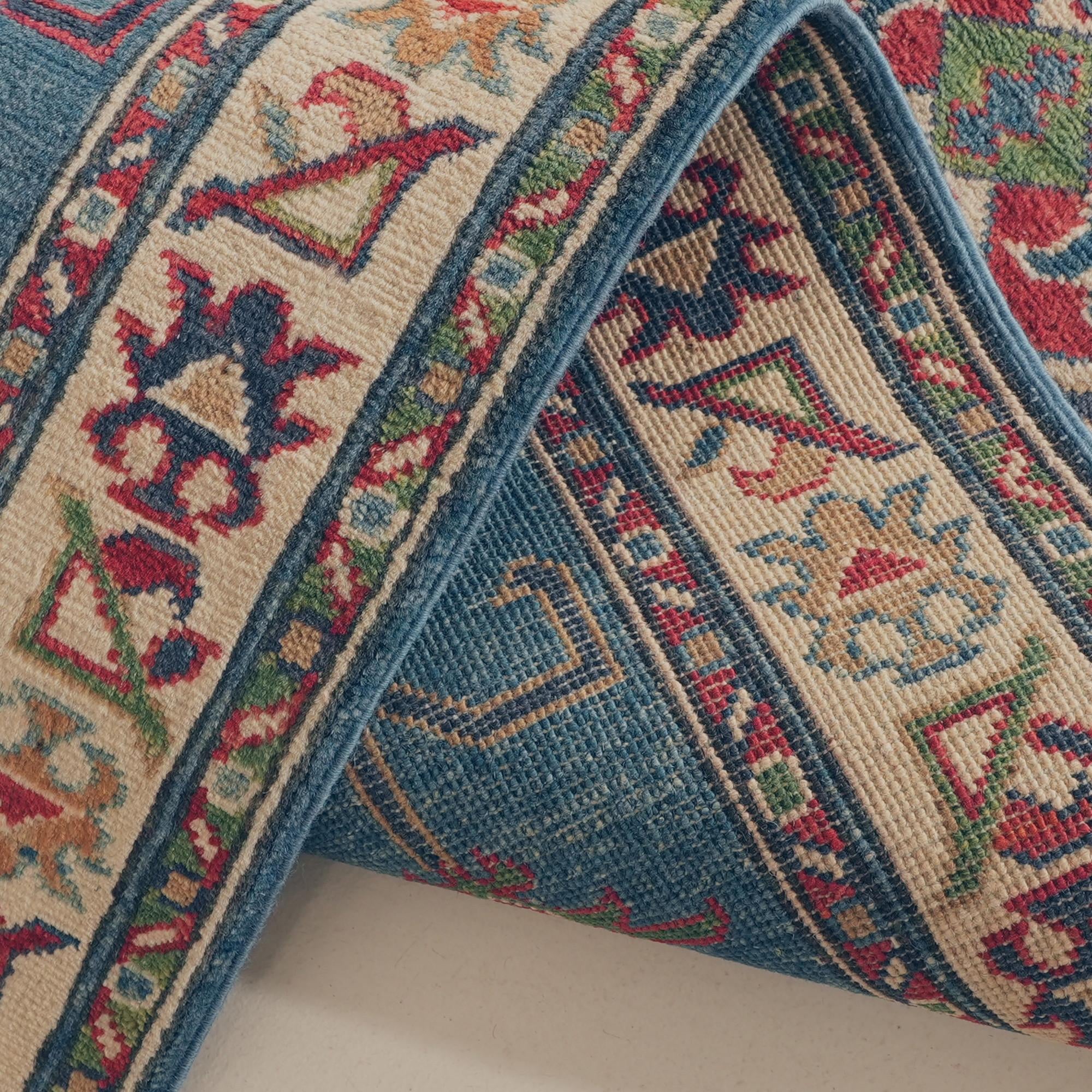 Detail image 8 of 10: 2' 7 x 9' 8 Hand Knotted Kazak Runner Rug