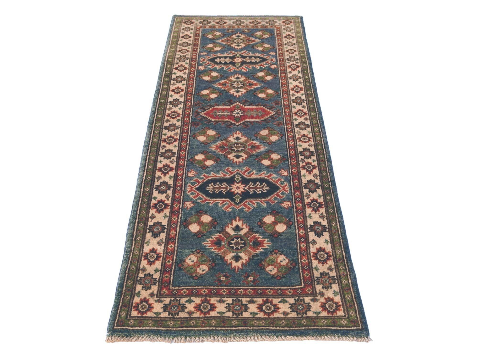 2' 2 x 6' Hand Knotted Kazak Runner Rug