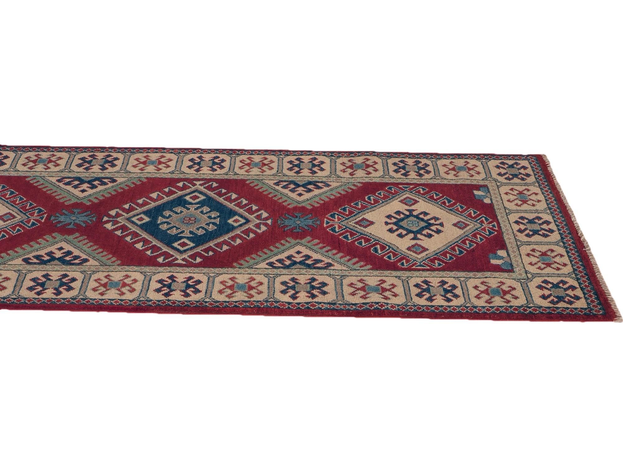 2' 8 x 9' 4 Hand Knotted Kazak Runner Rug