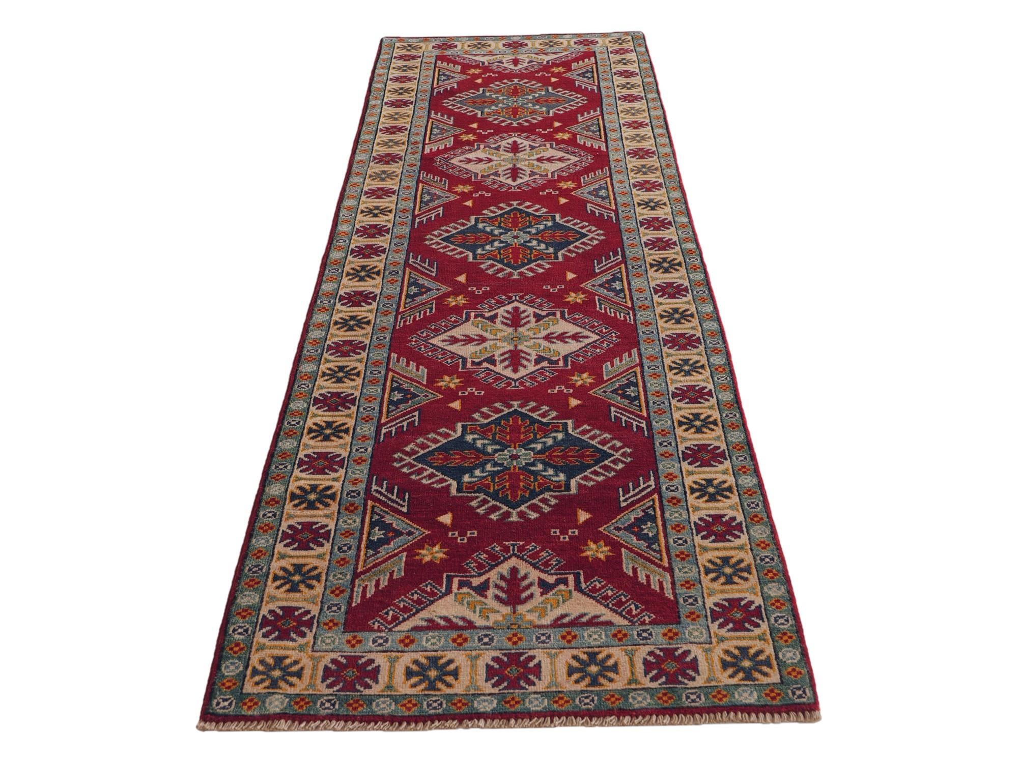 2' 10 x 9' 4 Hand Knotted Kazak Runner Rug