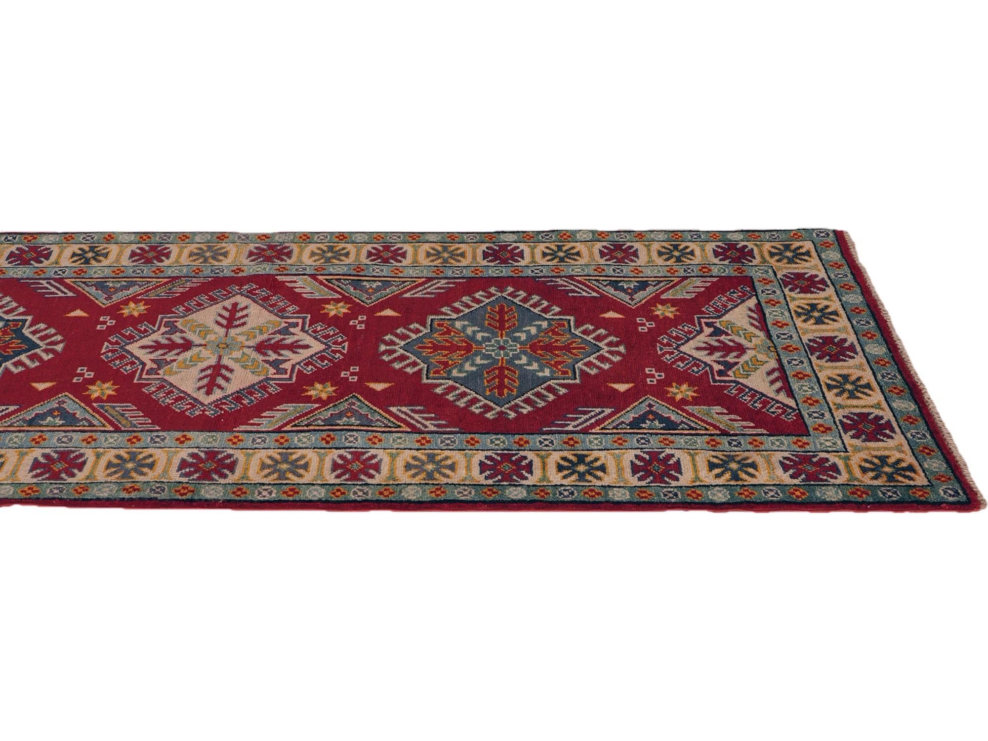 2' 10 x 9' 4 Hand Knotted Kazak Runner Rug