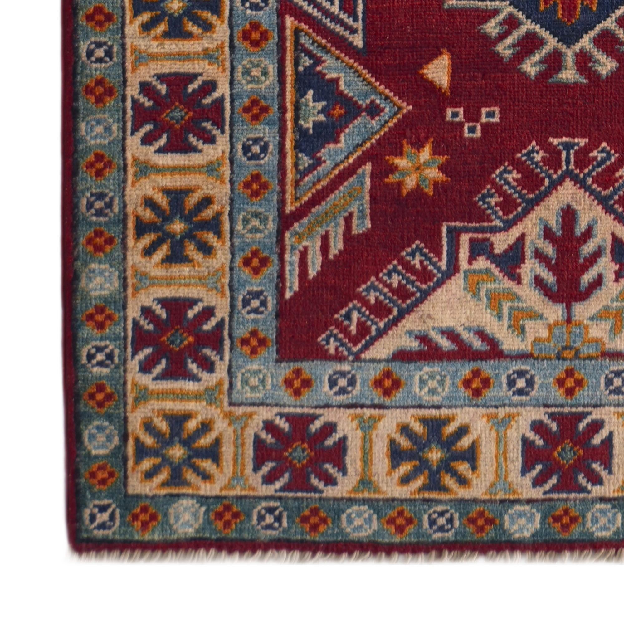 2' 10 x 9' 4 Hand Knotted Kazak Runner Rug