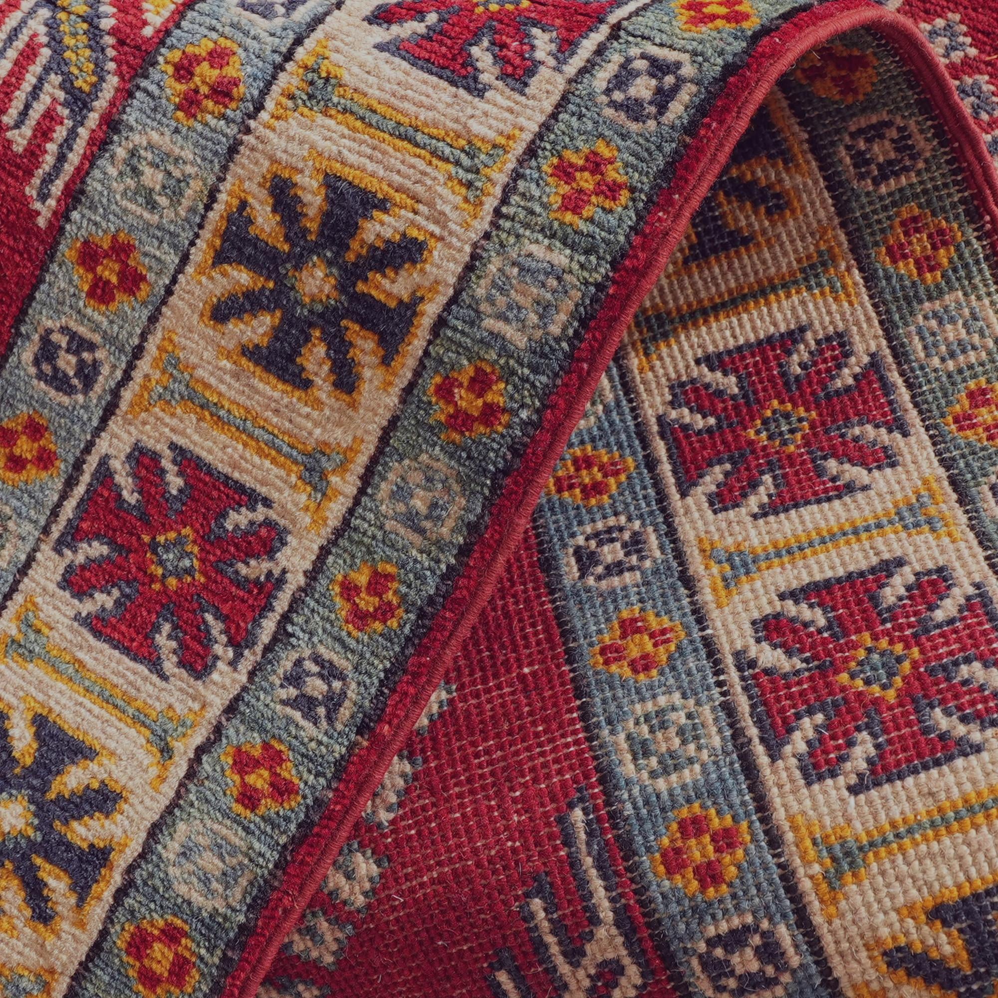 2' 10 x 9' 4 Hand Knotted Kazak Runner Rug