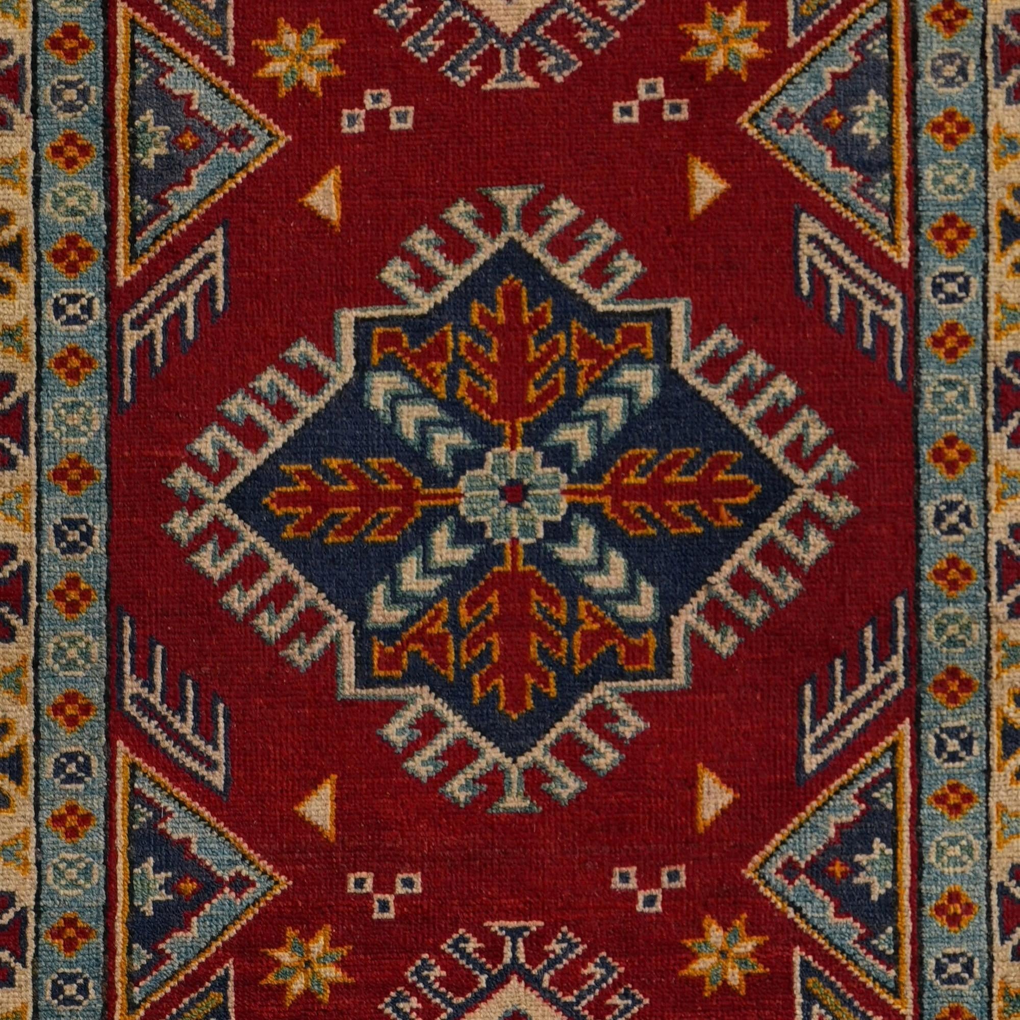 2' 10 x 9' 4 Hand Knotted Kazak Runner Rug