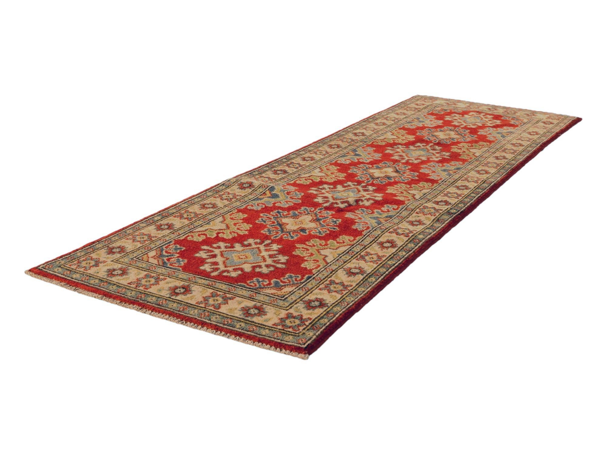 2' 1 x 6' 4 Hand Knotted Kazak Runner Rug