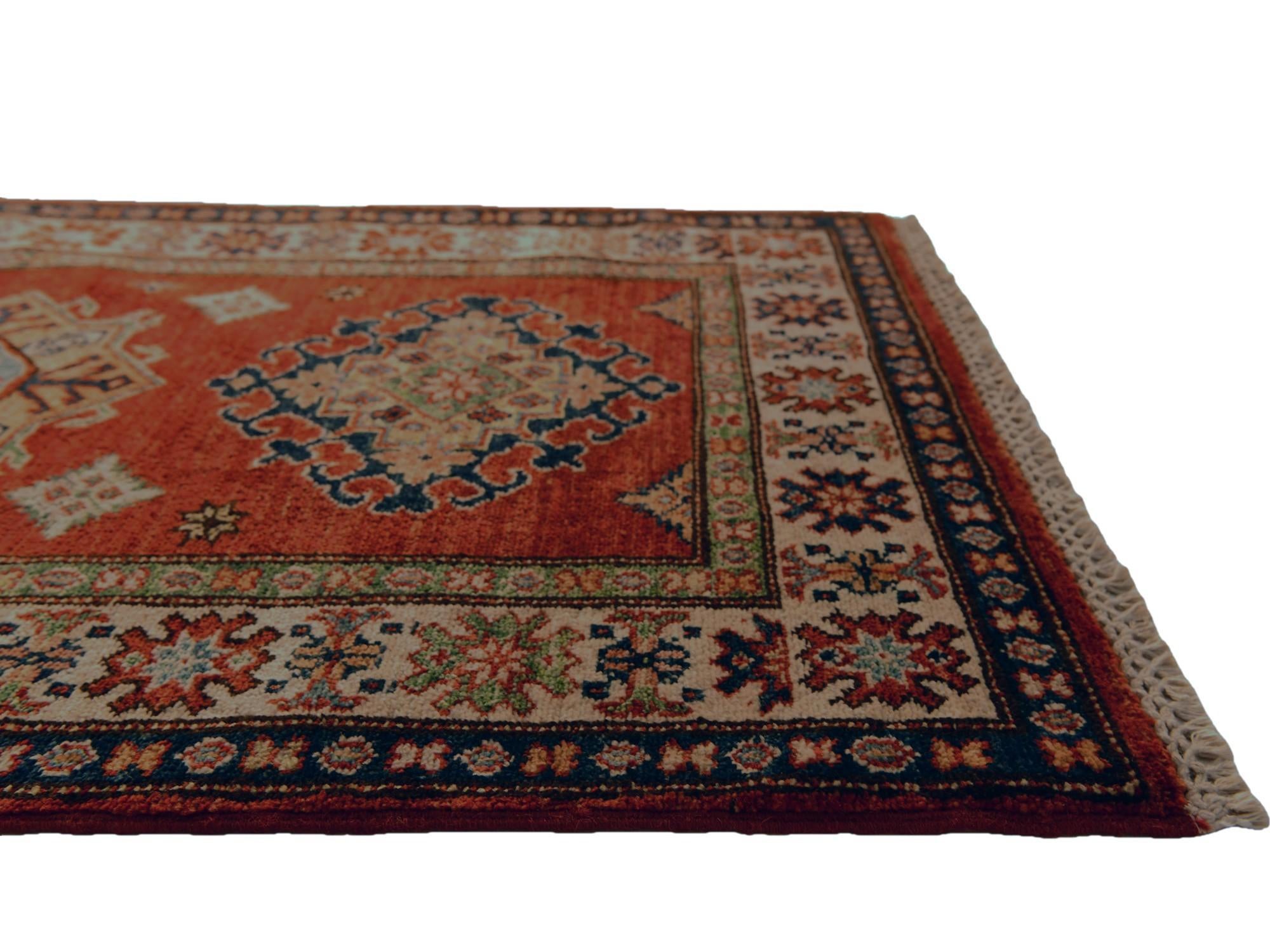 85cm x 295cm Hand Knotted Kazak Runner Rug