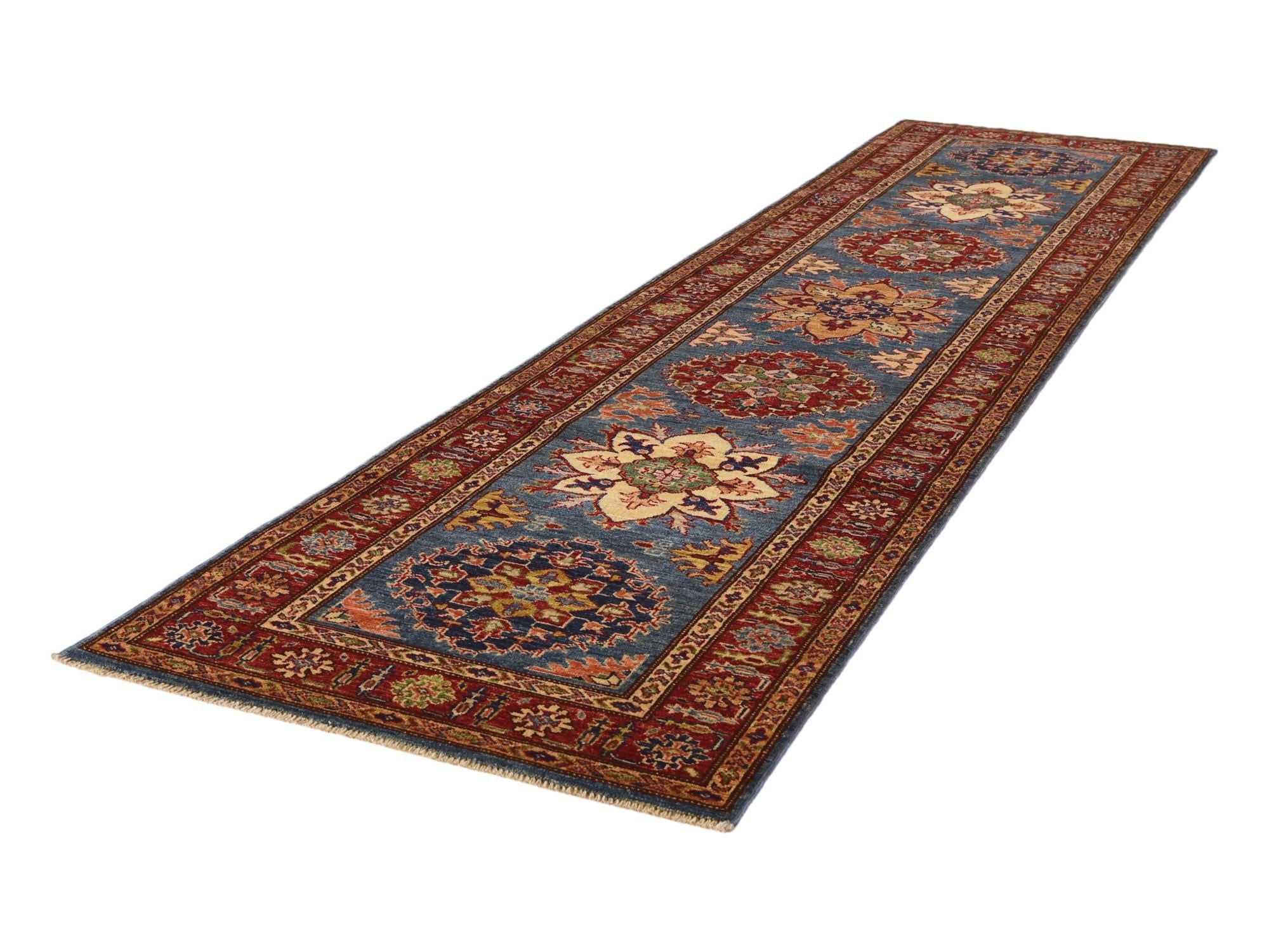 2' 7 x 10' 9 Hand Knotted Kazak Runner Rug