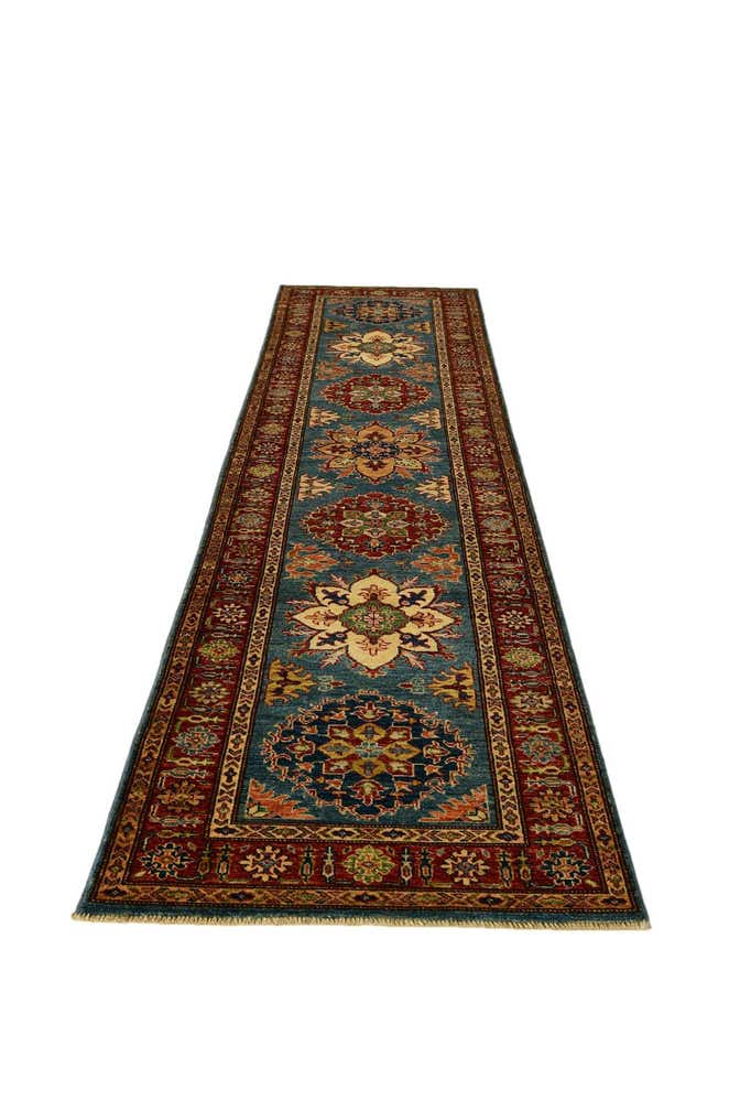 2' 7 x 10' 9 Hand Knotted Kazak Runner Rug