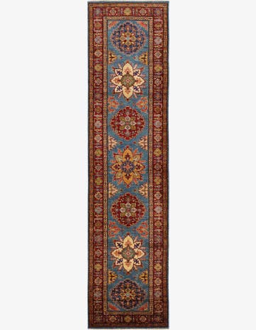 2' 7 x 10' 9 Hand Knotted Kazak Runner Rug