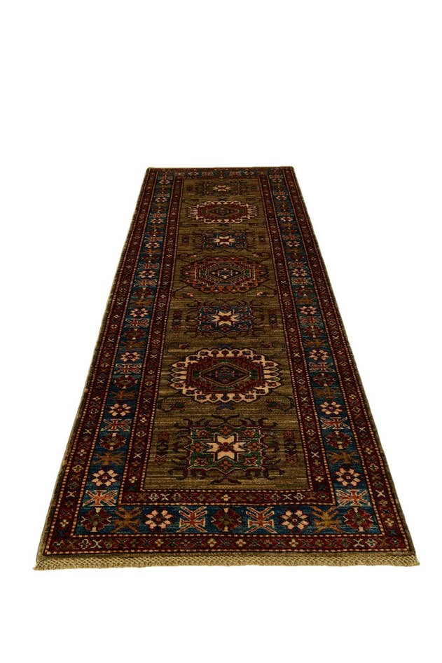 Detail image of 2' 11 x 9' 1 Hand Knotted Kazak Runner Rug