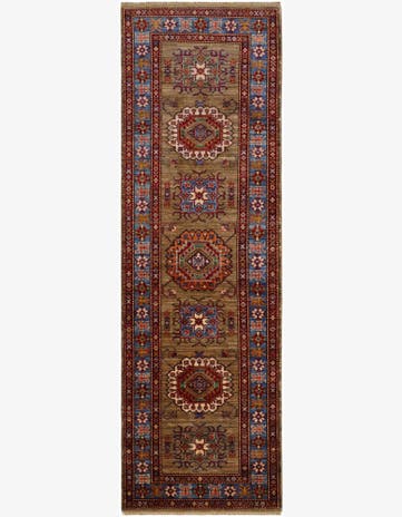 2' 11 x 9' 1 Hand Knotted Kazak Runner Rug